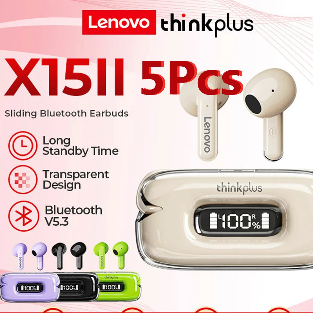 5 шт. оригинальные разноцветные беспроводные наушники Thinkplus X15II TWS с Bluetooth, игровые наушники, спортивные наушники с микрофоном, музыкальные гарнитуры
5 шт. оригинальные разноцветные беспроводные наушники Thinkplus X15II TWS с Bluetooth, игровые наушники, спортивные наушники с микрофоном, музыкальные гарнитуры