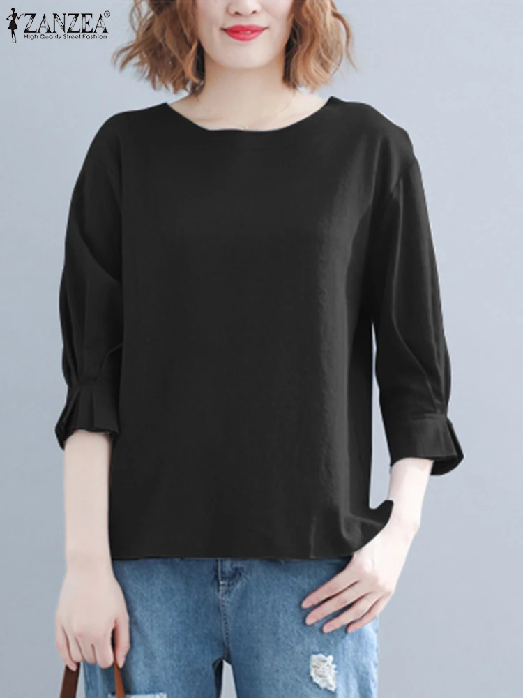 2023 ZANZEA Stylish Women O Neck 3/4 Sleeve Blouse Autumn Tunic Tops Female Casual Party Blusas Chemise Fashion Solid Work Shirt
2023 ZANZEA Stylish Women O Neck 3/4 Sleeve Blouse Autumn Tunic Tops Female Casual Party Blusas Chemise Fashion Solid Work Shirt
