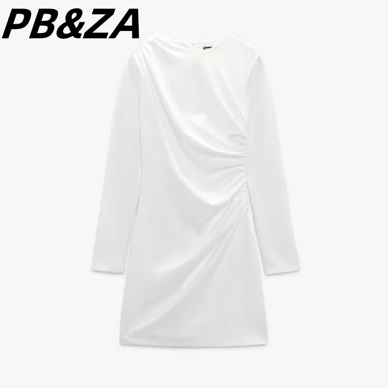 PB&ZA 2023 New Women's Clothing Retro Slim All-match White Side Draped Knitted Round Neck Dress 2241332
PB&ZA 2023 New Women's Clothing Retro Slim All-match White Side Draped Knitted Round Neck Dress 2241332