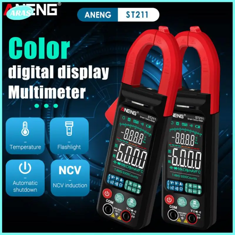 ANENG ST181 Digital Clamp Meter DC/AC Current 6000 Counts Multimeter Ammeter Voltage Tester Car Amp Hz Capacitance NCV Ohm Test
ANENG ST181 Digital Clamp Meter DC/AC Current 6000 Counts Multimeter Ammeter Voltage Tester Car Amp Hz Capacitance NCV Ohm Test