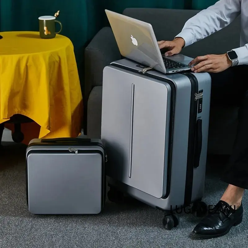 Multifunctional Front Opening Roller Trolley Case Set With Women's Makeup Bag Men's Business Travel Luggage Small Carry On Cabin
Multifunctional Front Opening Roller Trolley Case Set With Women's Makeup Bag Men's Business Travel Luggage Small Carry On Cabin