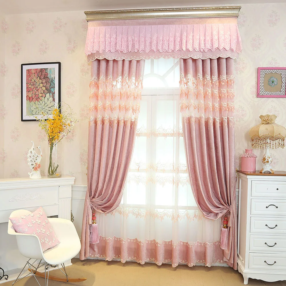 Custom curtians for Living Room Bedroom Pink Embroidered Curtain European Chenille Hollow Relief Curtain General Pleat
Custom curtians for Living Room Bedroom Pink Embroidered Curtain European Chenille Hollow Relief Curtain General Pleat