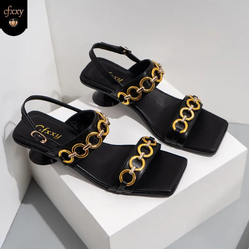 Women NEW Peep Toe Summer Shoes Woman Fashion Buckle Strap Chain Female Shoes Retro Square Toe High Heels Sandals
Women NEW Peep Toe Summer Shoes Woman Fashion Buckle Strap Chain Female Shoes Retro Square Toe High Heels Sandals