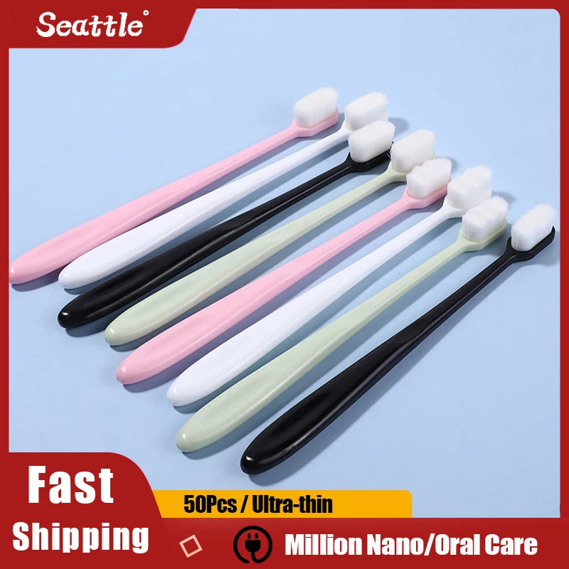 50Pcs Wholesale Ultra-thin Super Soft Toothbrush Portable Million Nano Care Brush Oral Deep Cleaning Care Tools Dropshipping
50Pcs Wholesale Ultra-thin Super Soft Toothbrush Portable Million Nano Care Brush Oral Deep Cleaning Care Tools Dropshipping