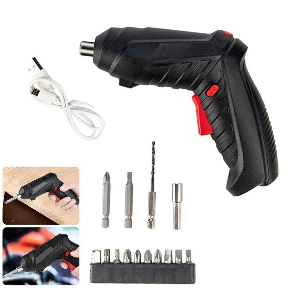 Cordless Electric Screwdriver Drill 3.6V USB Charge Bath Head Drill Bit Adapter Set Portable For Household Repairing Tools
Cordless Electric Screwdriver Drill 3.6V USB Charge Bath Head Drill Bit Adapter Set Portable For Household Repairing Tools