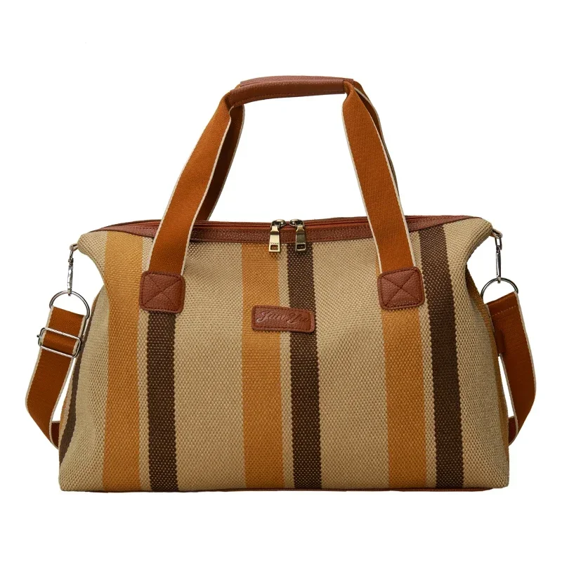 Striped Retro Travel Bag Lightweight Tote Luggage Bag Large Capacity Canvas Travel Bag
Striped Retro Travel Bag Lightweight Tote Luggage Bag Large Capacity Canvas Travel Bag