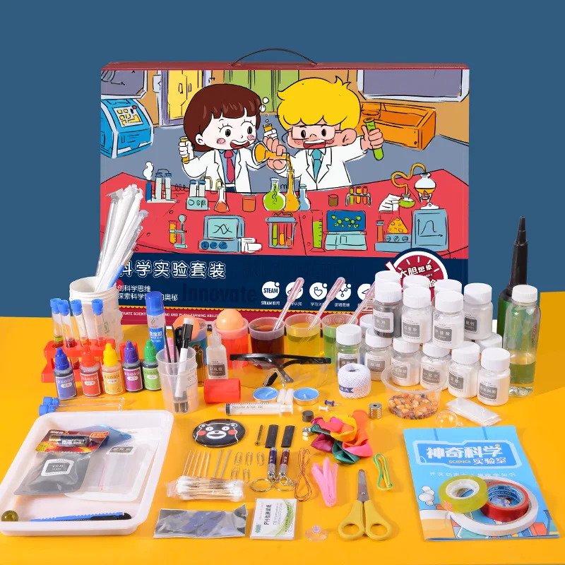 60/108/158pcs Kids DIY Science Experiments Set with Lab Coat Handmade Scientist Costume for Children Kids Role Play Game Toys
60/108/158pcs Kids DIY Science Experiments Set with Lab Coat Handmade Scientist Costume for Children Kids Role Play Game Toys