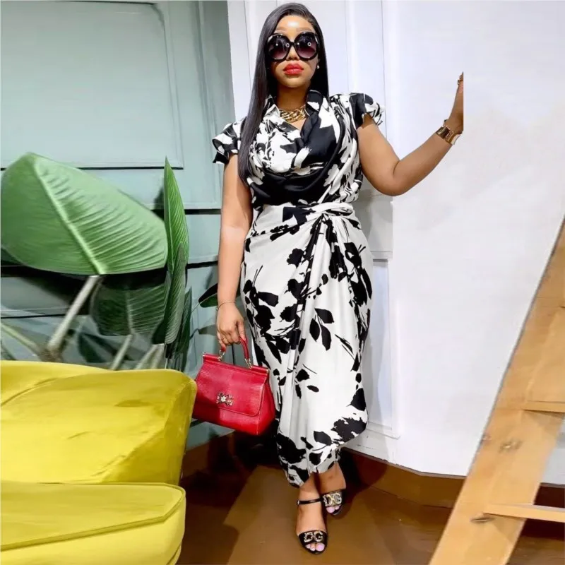 Two 2 Piece Matching Skirt Sets Summer New Print Pleated Top Long Skirt Sheath Fashion Women Outfit Traditional African Clothing
Two 2 Piece Matching Skirt Sets Summer New Print Pleated Top Long Skirt Sheath Fashion Women Outfit Traditional African Clothing