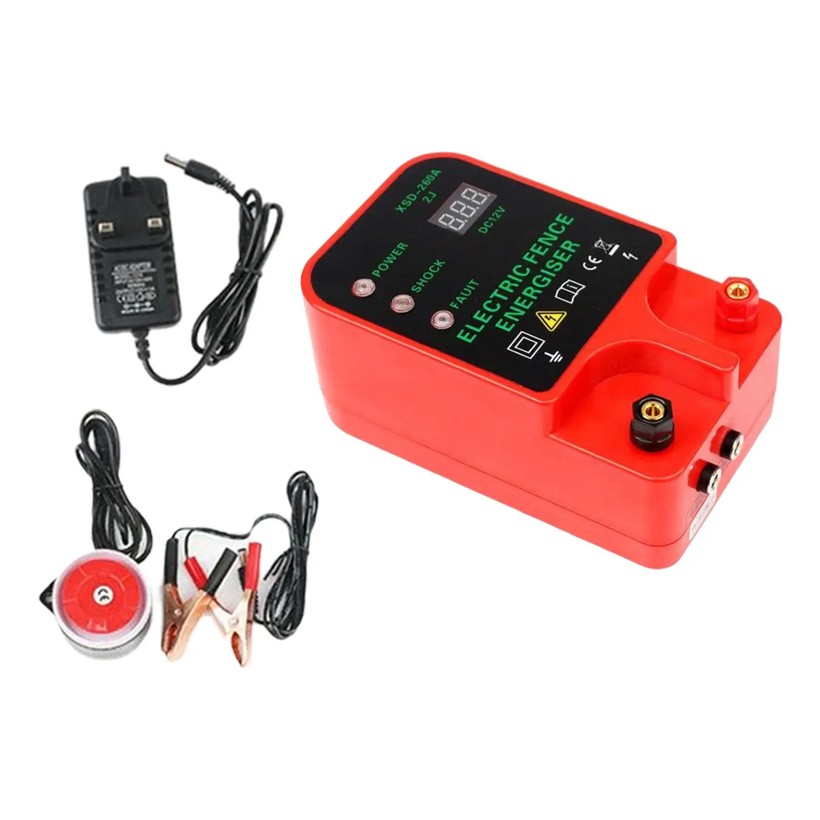 Electric Fence Energizer Easy to Use with Battery Power Clip Connector Electronic Fence Host for UK
Electric Fence Energizer Easy to Use with Battery Power Clip Connector Electronic Fence Host for UK