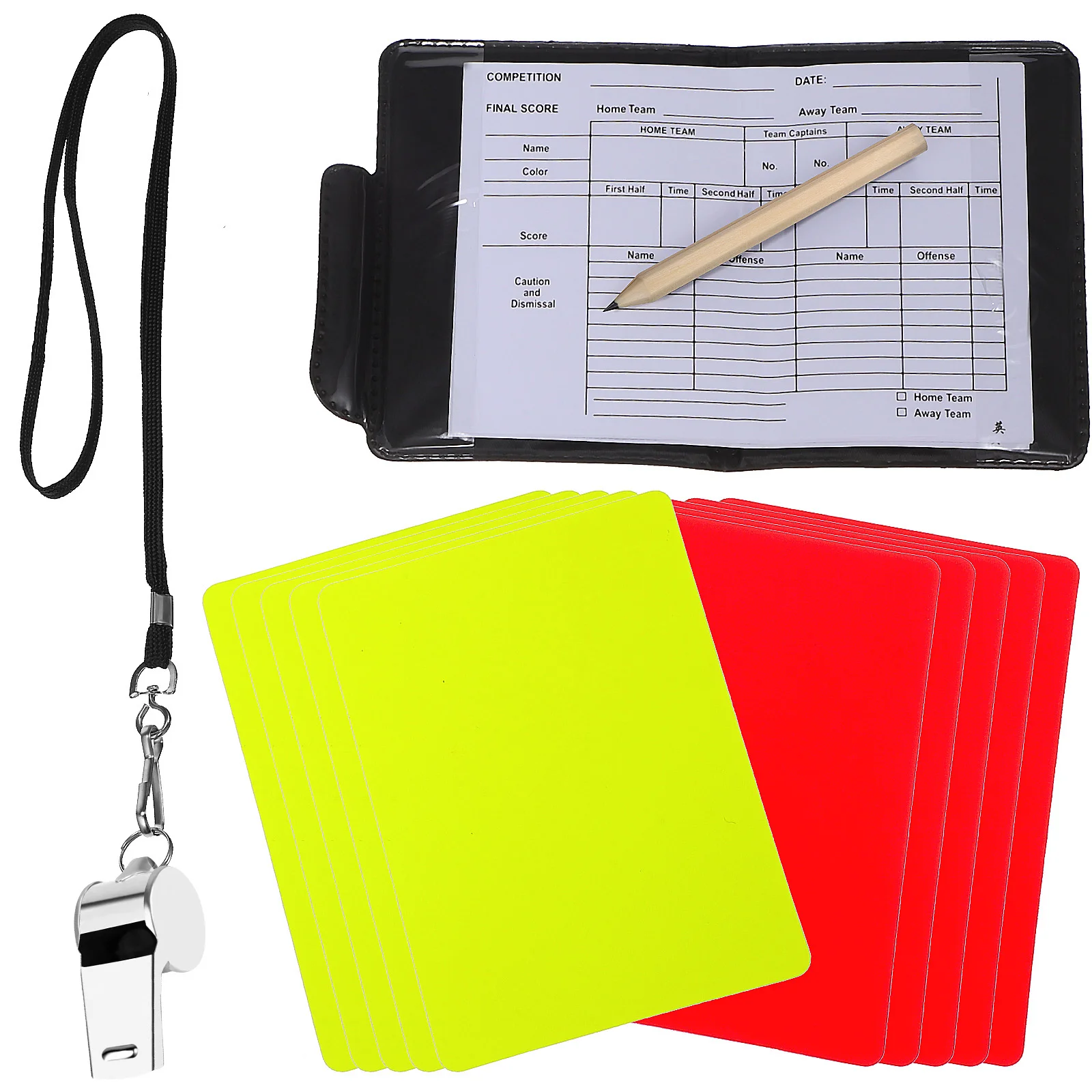 Competition Referee Kit Score Sheet Gym Soccer Yellow Red Cards Accessory Standard
Competition Referee Kit Score Sheet Gym Soccer Yellow Red Cards Accessory Standard