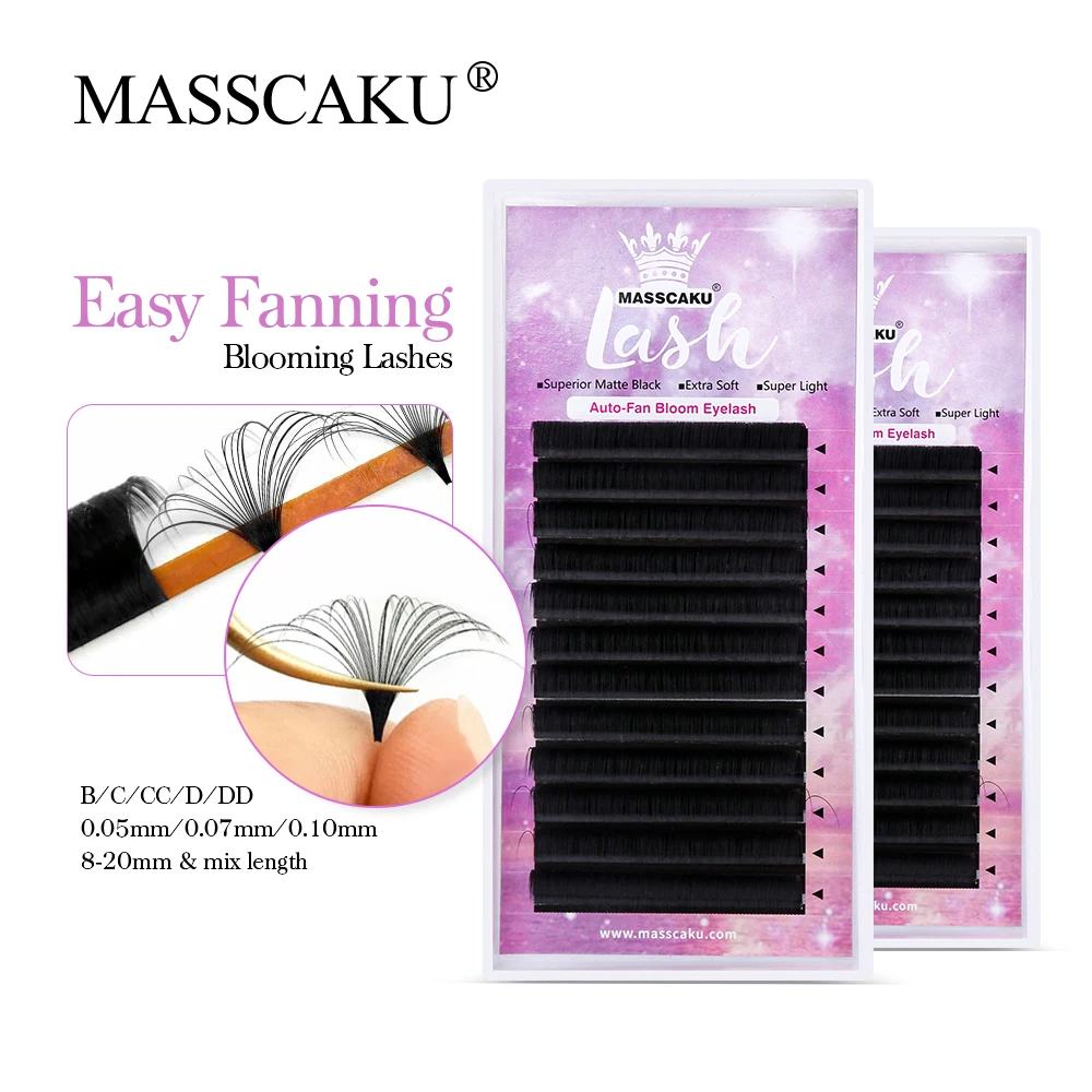 MASSCAKU Auto Fan Lashes 0.05 D Curl 12mm12rows 3D Self Fanning Eyelash Extensions Synthetic Mink Natural Cilia Silk Lashes
MASSCAKU Auto Fan Lashes 0.05 D Curl 12mm12rows 3D Self Fanning Eyelash Extensions Synthetic Mink Natural Cilia Silk Lashes