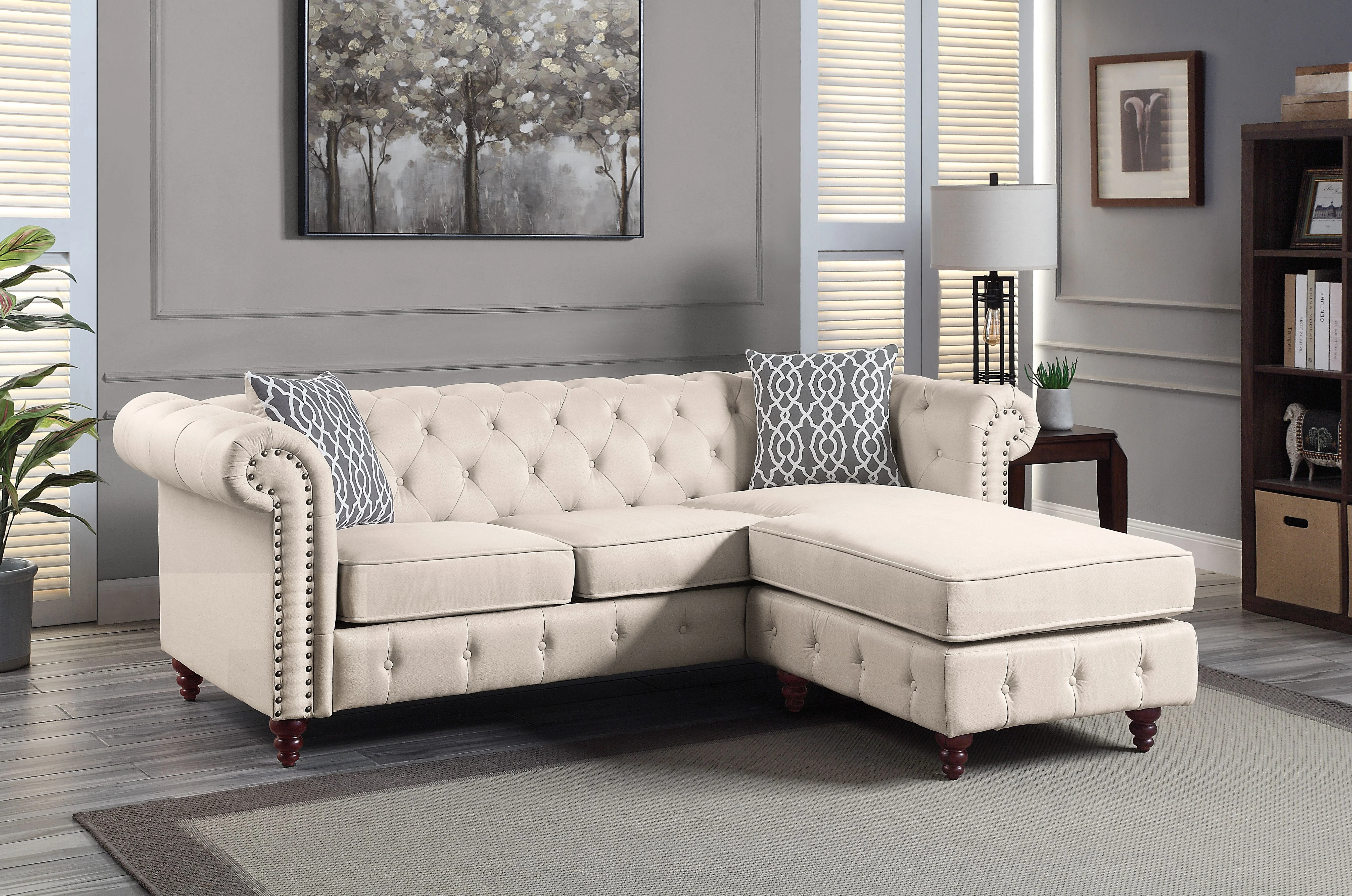 90''L x 66''D x 30''H Reversible Sectional Sofa In Beige Fabric Minimalist And Modern Home Furniture Primary Living Space Sofa
90''L x 66''D x 30''H Reversible Sectional Sofa In Beige Fabric Minimalist And Modern Home Furniture Primary Living Space Sofa