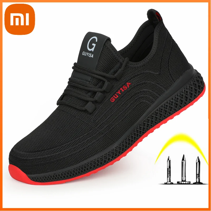 

Мужские сетчатые защитные ботинки Xiaomi со стальным носком, дышащие рабочие ботинки, непрокалываемые Нескользящие, легкие кроссовки