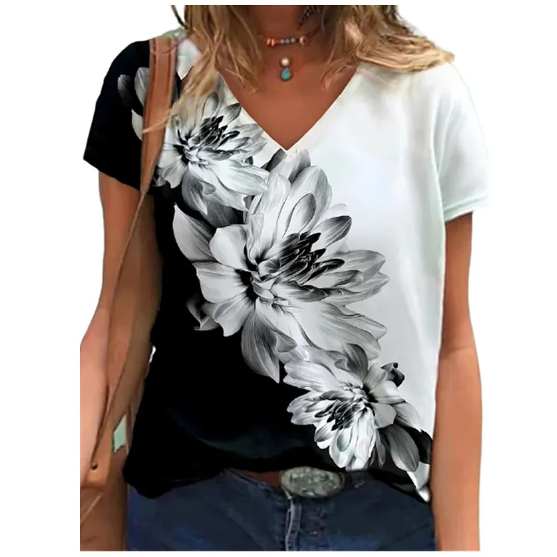 Retro 3D Printed Women's T-shirts, Short Sleeves, Loose V-neck Street Casual Top, New Summer 2022
Retro 3D Printed Women's T-shirts, Short Sleeves, Loose V-neck Street Casual Top, New Summer 2022
