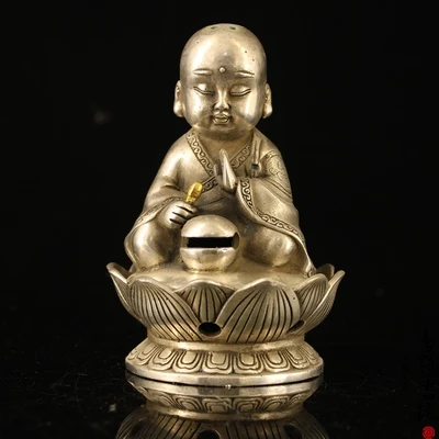 Exquisite Antique Pure Copper Sitting Lotus Little Monk Incense Burner Decoration
Exquisite Antique Pure Copper Sitting Lotus Little Monk Incense Burner Decoration