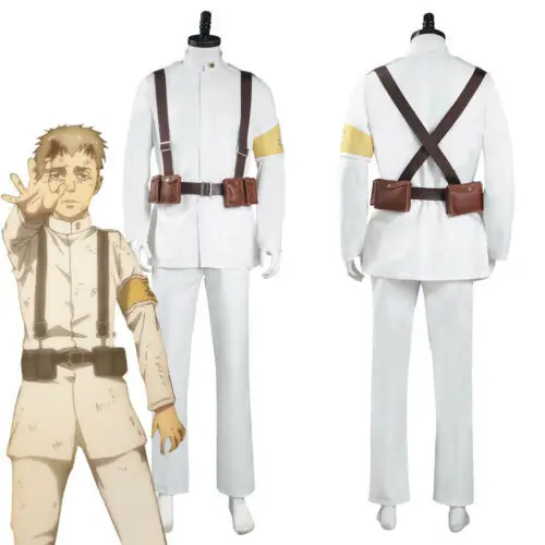 

Anime Attack on Titan Season 4 Marley Military Cosplay Costume White Uniform Final Season Shingeki No Kyojin Gabi Braun Udo Bock