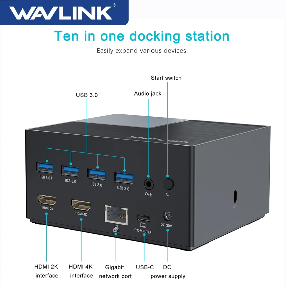 Wavlink USB C Dual HDMI Display Universal Laptop Docking Station 100W Power Delivery RJ45 Ethernet USB 3.0 Displaylink PC Dock
Wavlink USB C Dual HDMI Display Universal Laptop Docking Station 100W Power Delivery RJ45 Ethernet USB 3.0 Displaylink PC Dock