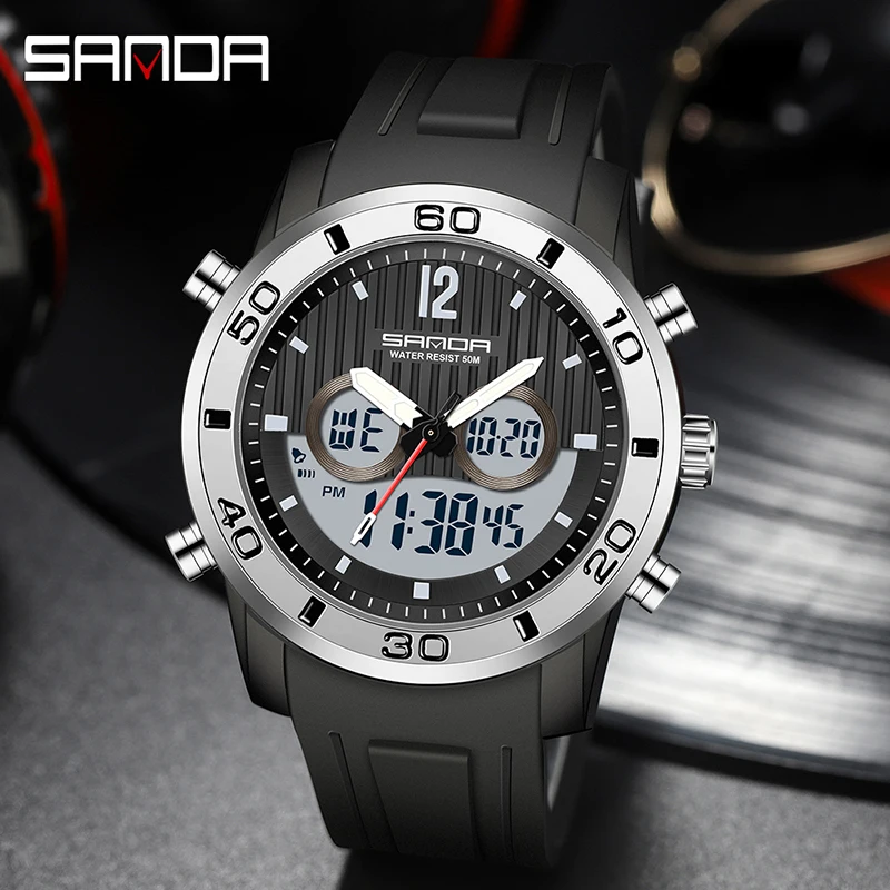 SANDA Men's Military Watch G Style Brand Outdoor Sports Watches LED Digital 50M Waterproof Electron Clock Relogio Masculino
SANDA Men's Military Watch G Style Brand Outdoor Sports Watches LED Digital 50M Waterproof Electron Clock Relogio Masculino