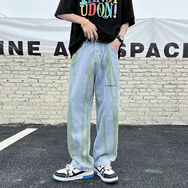 European and American high street vibe style retro loose jeans men's American hiphop straight wide leg casual trousers tide
European and American high street vibe style retro loose jeans men's American hiphop straight wide leg casual trousers tide