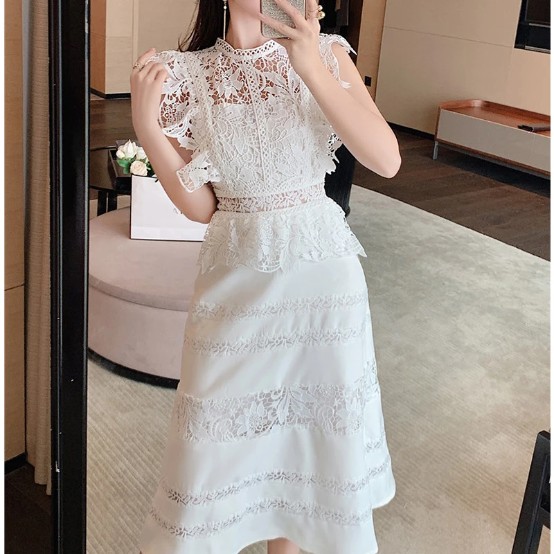 2023 New White Lace Embroidery Dresses Woman High Waist O-neck Short Sleeve Vestido Mujer Vintage Elegant Party Mid Dress Female
2023 New White Lace Embroidery Dresses Woman High Waist O-neck Short Sleeve Vestido Mujer Vintage Elegant Party Mid Dress Female