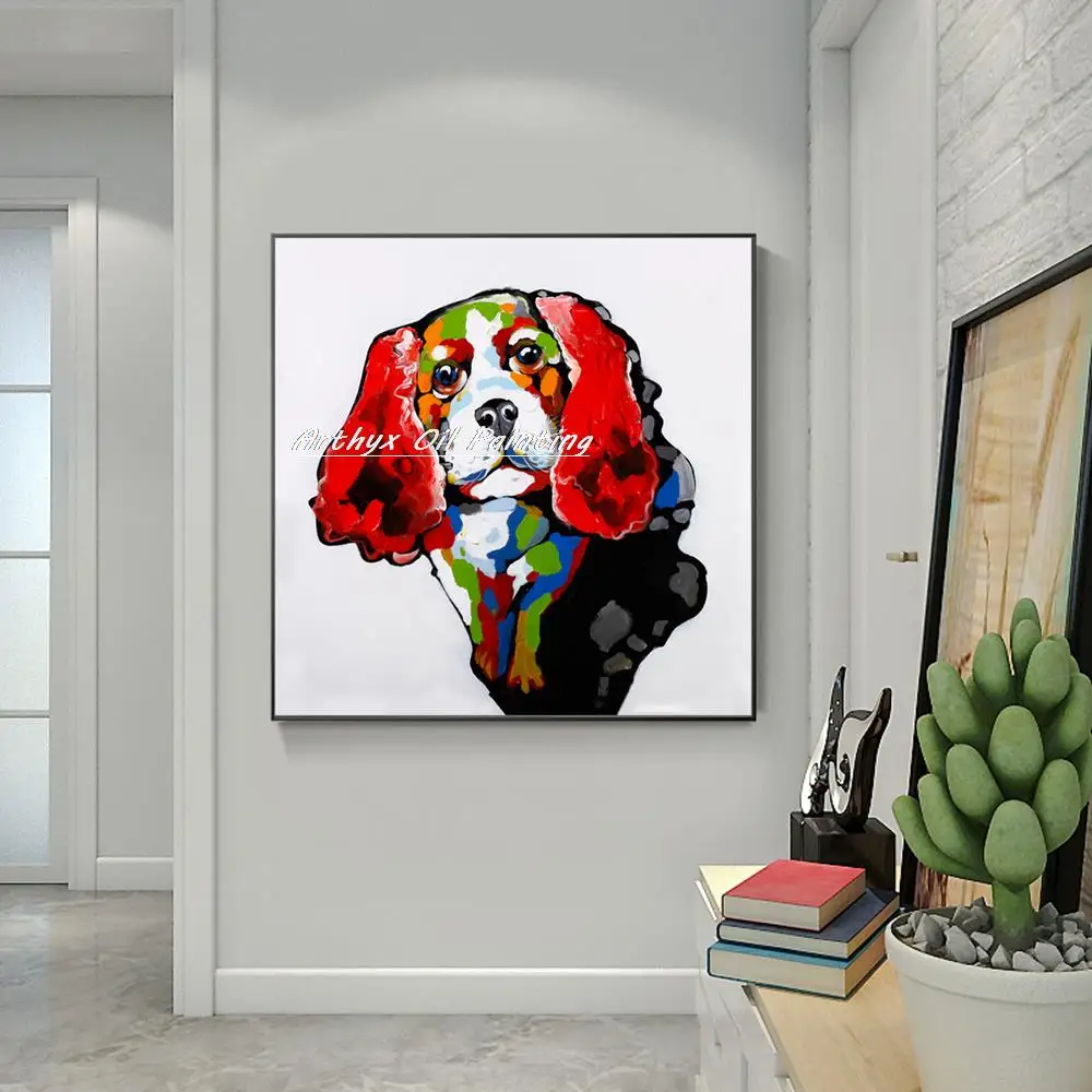 Arthyx,Pop Art Handpainted Dog Animal Oil Painting On Canvas,Modern Abstract Decorative Pictures For Living Room Wall Decoration
Arthyx,Pop Art Handpainted Dog Animal Oil Painting On Canvas,Modern Abstract Decorative Pictures For Living Room Wall Decoration