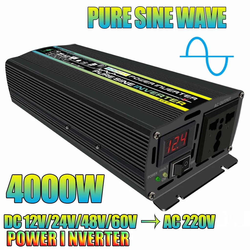 LED Display 4000W 800W Pure Sine Wave Power Inverter 12V/ 24V/ 48V / 60V To 220V Converter Transformer Power Supply
LED Display 4000W 800W Pure Sine Wave Power Inverter 12V/ 24V/ 48V / 60V To 220V Converter Transformer Power Supply