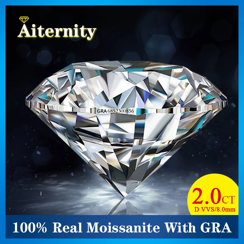 

100% Real D Color Moissanite Stone 0.1-20ct Lab Grown Diamond GRA Certified Moissanita Premium Gemstone Pass Diamond Tester