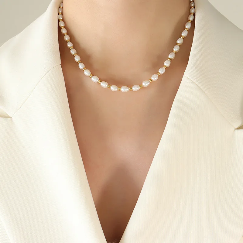 Minar French Freshwater Pearl Beaded Necklaces for Women 18K Gold Stainless Steel Beads Strand Chokers Necklace Bridal Jewelry
Minar French Freshwater Pearl Beaded Necklaces for Women 18K Gold Stainless Steel Beads Strand Chokers Necklace Bridal Jewelry