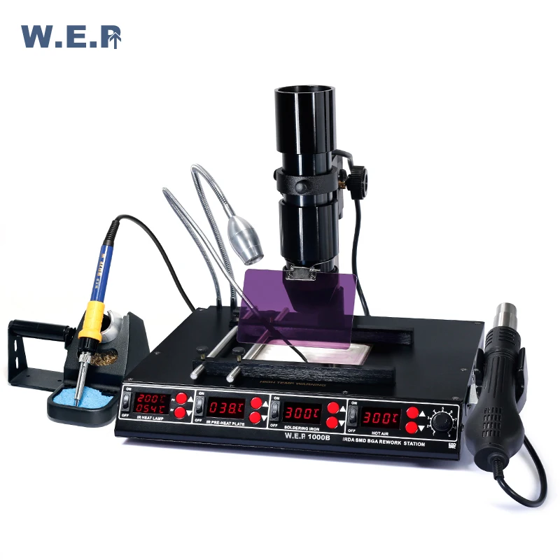 WEP 1000B BGA Infrared multifunctional Hot Air preheat Soldering Rework Station
WEP 1000B BGA Infrared multifunctional Hot Air preheat Soldering Rework Station