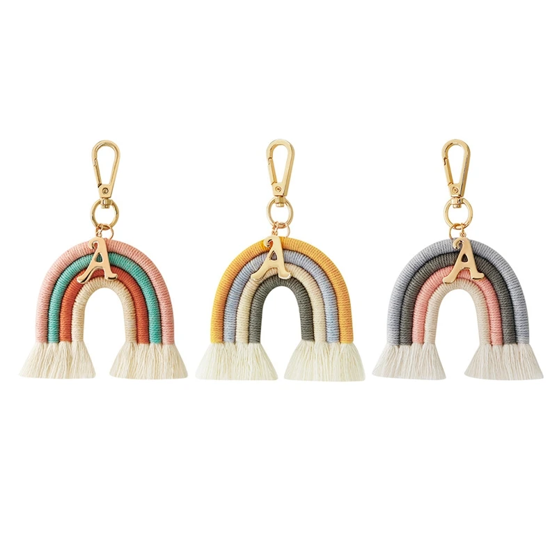 3 Pieces Boho Mini Tassel Rainbow Keychains Handmade Weaving Macrame Rainbow Keychains Car Key Ring Bag Wallet For Women
3 Pieces Boho Mini Tassel Rainbow Keychains Handmade Weaving Macrame Rainbow Keychains Car Key Ring Bag Wallet For Women