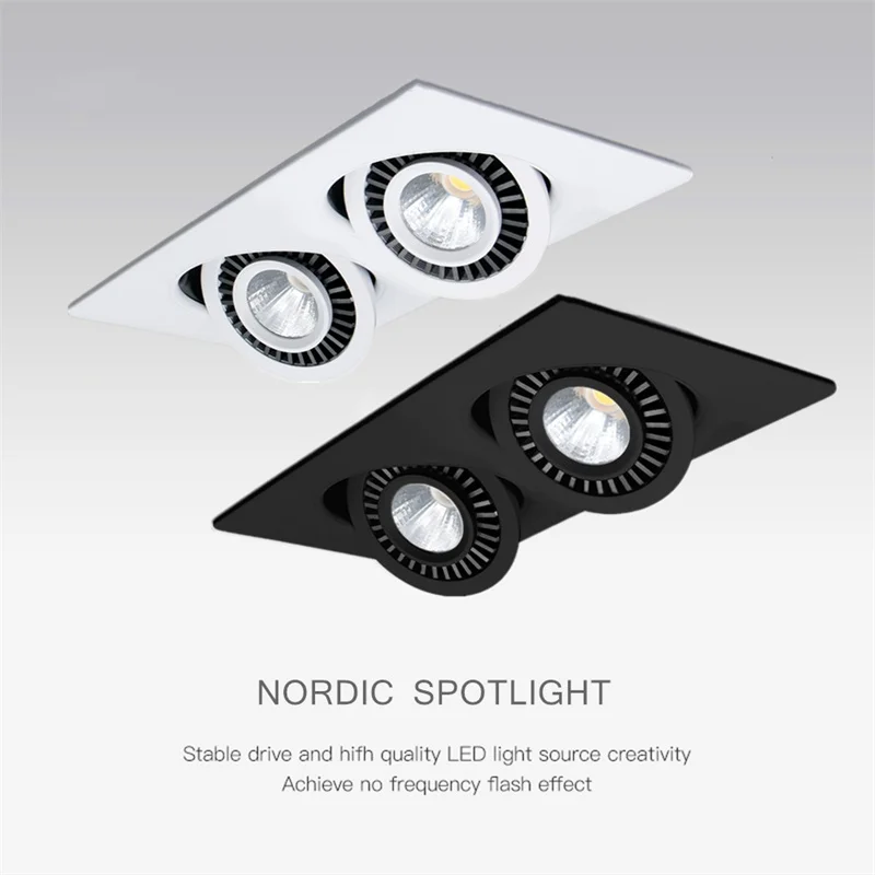 

Rotatable LED Downlight 5W 7W 10W 12W 360 Angle Rotatable Dimmable Spotlight AC85-265V Recessed Ceiling Light 3000k/4000k/6000k