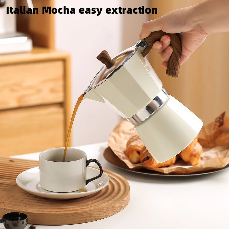 Moka Pot Vintage Wooden Handle Espresso Maker Classic Italian and Cuban Café Brewing Tools150ml 300ml Cafe Accessories
Moka Pot Vintage Wooden Handle Espresso Maker Classic Italian and Cuban Café Brewing Tools150ml 300ml Cafe Accessories