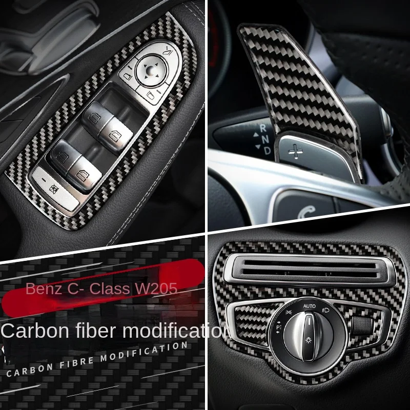 

For Mercedes Benz Grade C W205 GLC Carbon Fiber Accessories Central Control C180 C200LC260L Interior Trim Sticker