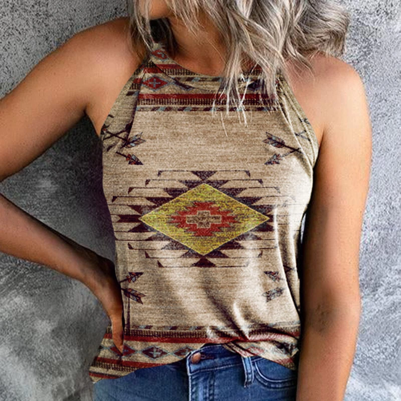 Women's T-Shirt Vest Summer Halter Top Sleeveless Vintage Printed Shirts Female Pullover Fashion Tank Tops
Women's T-Shirt Vest Summer Halter Top Sleeveless Vintage Printed Shirts Female Pullover Fashion Tank Tops
