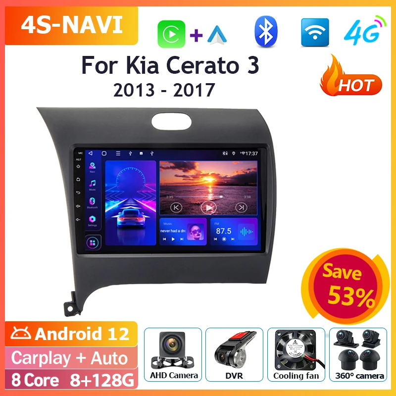 Auto screen Android Car Radio Multimedia Player For Kia Cerato 3 2013 - 2017 Navigation Bluetooth GPS Head Unit Carplay wifi 4G
Auto screen Android Car Radio Multimedia Player For Kia Cerato 3 2013 - 2017 Navigation Bluetooth GPS Head Unit Carplay wifi 4G
