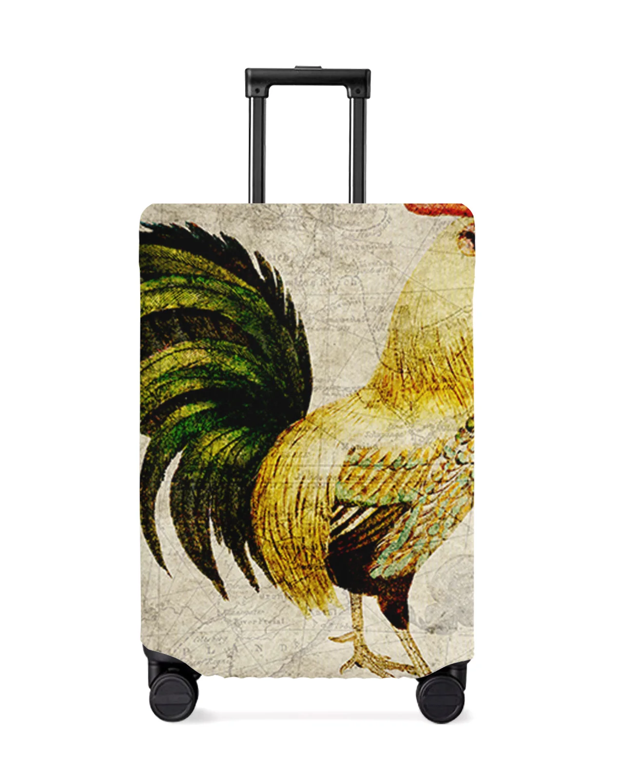 

Rooster Map Vintage Shabby Travel Luggage Cover Elastic Baggage Cover For 18-32 Inch Suitcase Case Dust Cover Travel Accessories