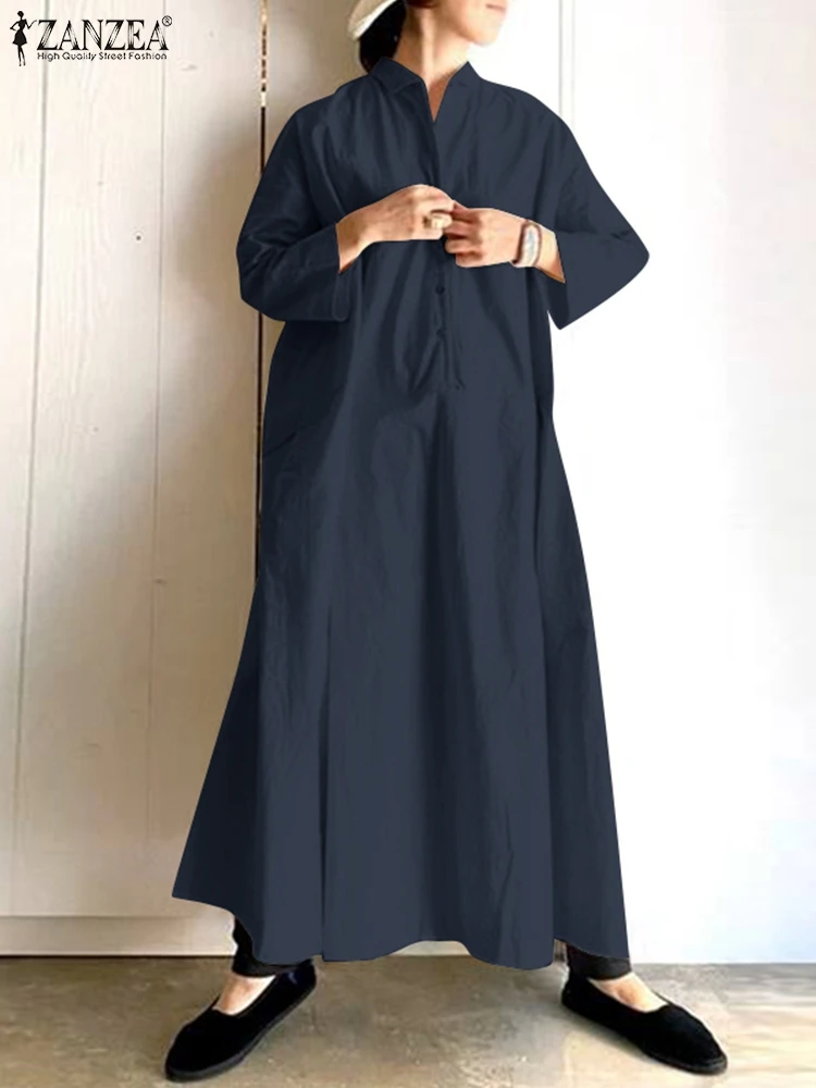 Модное Элегантное повседневное платье-рубашка большого размера ZANZEA, весеннее женское однотонное платье, Женский хлопковый сарафан на пуго...
Модное Элегантное повседневное платье-рубашка большого размера ZANZEA, весеннее женское однотонное платье, Женский хлопковый сарафан на пуго...