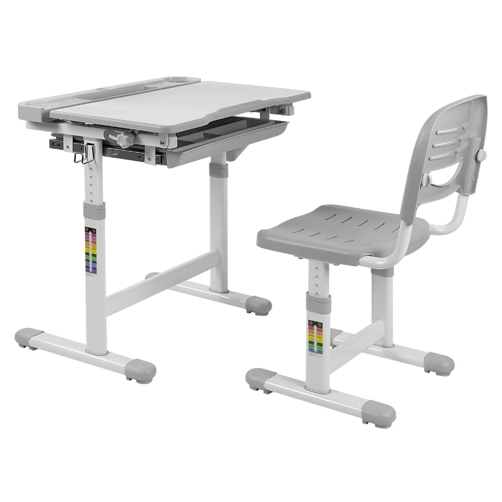 Kids Desk and Chair Set | Height Adjustable Children's Workstation with Storage Drawer | Grey Study Table for Students
Kids Desk and Chair Set | Height Adjustable Children's Workstation with Storage Drawer | Grey Study Table for Students