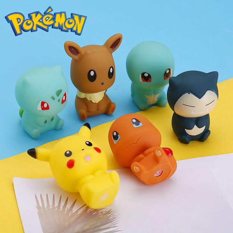 6pcs/set Pokemon Cartoon Figures Pikachu Bulbasaur Charmander Squirtle Eevee Snorlax Kids Vocal Bath Toy Baby Bath Toys
6pcs/set Pokemon Cartoon Figures Pikachu Bulbasaur Charmander Squirtle Eevee Snorlax Kids Vocal Bath Toy Baby Bath Toys