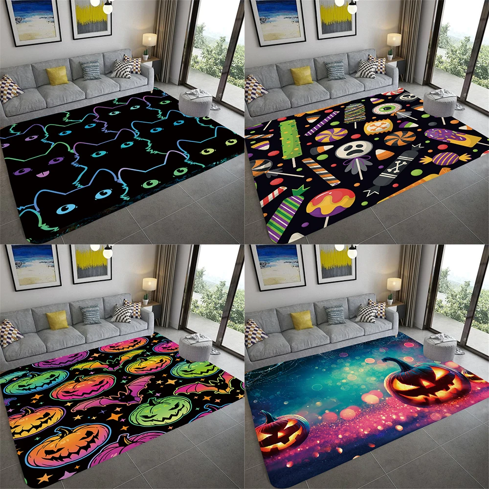 Halloween Colorful Pumpkin and Bat Pattern Carpet Living Room Bedroom Floor Mat Room Bedside Floor Decoration Carpet
Halloween Colorful Pumpkin and Bat Pattern Carpet Living Room Bedroom Floor Mat Room Bedside Floor Decoration Carpet