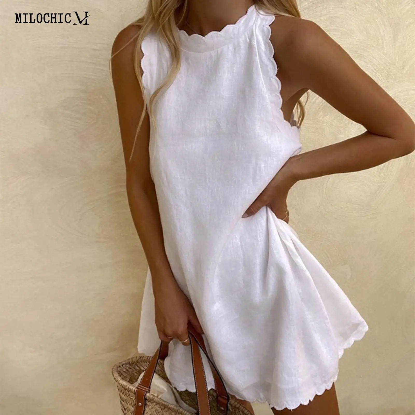 Ladies Fairy Dress Sleeveless Round Neck Women Cocktail Mini Dress Cotton Linen Sweet Fashion Casual Female Vestidos
Ladies Fairy Dress Sleeveless Round Neck Women Cocktail Mini Dress Cotton Linen Sweet Fashion Casual Female Vestidos