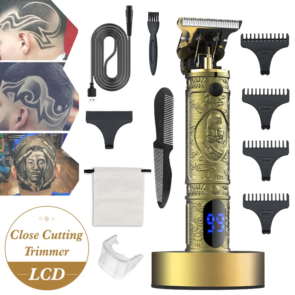 Vintage Men Electric Hair Trimmer Cordless T-Blade Hair Clipper Rechargeable Beard Shaver Hair Cutting Machine With 4 Guide Comb
Vintage Men Electric Hair Trimmer Cordless T-Blade Hair Clipper Rechargeable Beard Shaver Hair Cutting Machine With 4 Guide Comb