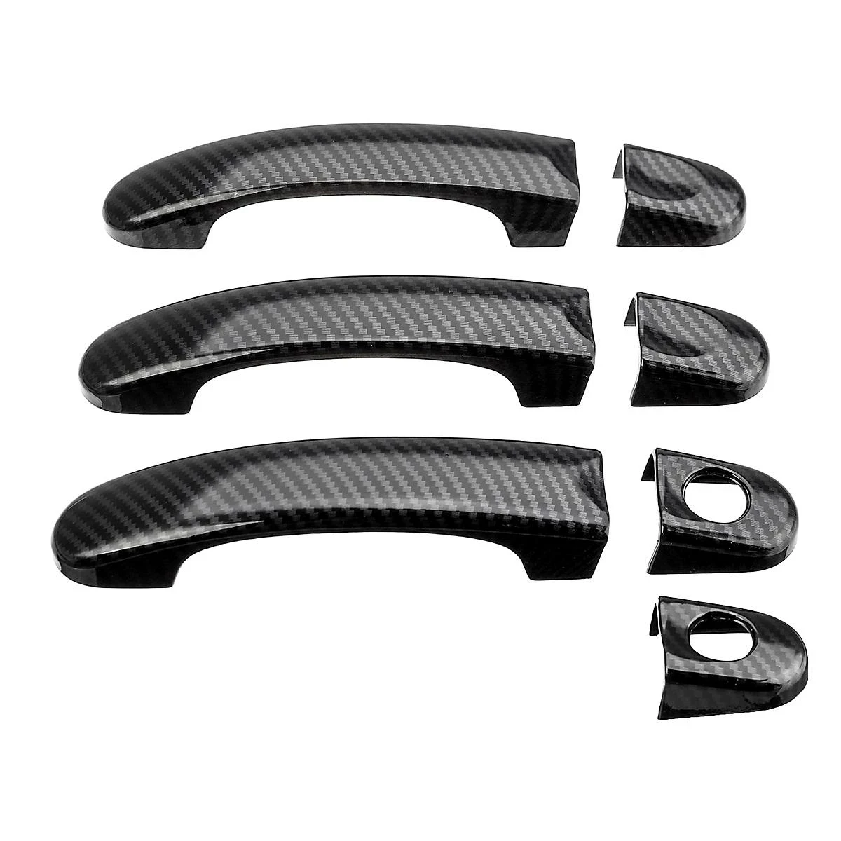 

7Pcs ABS Chrome Door Handle Covers Trim for TRANSPORTER T5 T6 CADDY VAN 2003-2015 Carbon Fiber Style