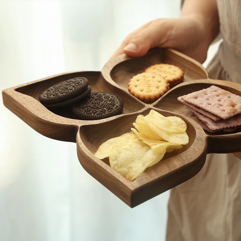 Four-Leaf Black Walnut Solid Wood Tray Tableware Household Living Room Home Candy Serving Plate For Home/Hotel
Four-Leaf Black Walnut Solid Wood Tray Tableware Household Living Room Home Candy Serving Plate For Home/Hotel