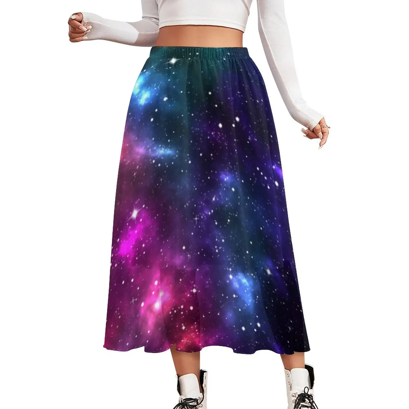 Purple Blue Galaxy Nebula Chiffon Skirt Stardust Graphic Y2K Long Skirts Female Trendy Skirt Elastic Waist Pattern Clothes Gift
Purple Blue Galaxy Nebula Chiffon Skirt Stardust Graphic Y2K Long Skirts Female Trendy Skirt Elastic Waist Pattern Clothes Gift