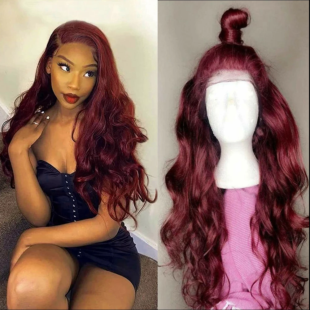 FANSITION Burgundy Synthetic Lace Front Wig Парики Женские 99J Body Wavy Wigs For Women Cosplay/Daily Used Wigs Resistant Fiber
FANSITION Burgundy Synthetic Lace Front Wig Парики Женские 99J Body Wavy Wigs For Women Cosplay/Daily Used Wigs Resistant Fiber