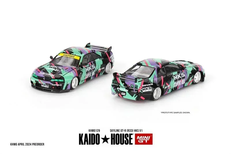 Kaido House x MINI GT 1:64 Литая под давлением модель автомобиля SKYLINE GT-R (R33) HKS V1