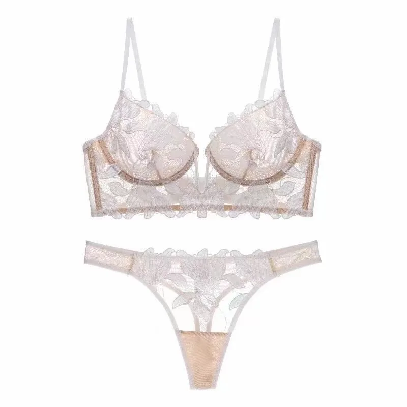 French Lace Flowers Embroidery Underwear Set Sexy Ultra-thin Push Up Bra Women Cotton Deep V Gather Brassiere
French Lace Flowers Embroidery Underwear Set Sexy Ultra-thin Push Up Bra Women Cotton Deep V Gather Brassiere