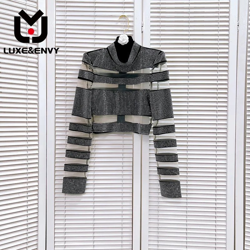 Французская нишевая рубашка LUXE & ENVY для тяжелой промышленности, популярная кружевная Лоскутная сетчатая нижняя рубашка с длинными рукавами, Top2023, осень
Французская нишевая рубашка LUXE & ENVY для тяжелой промышленности, популярная кружевная Лоскутная сетчатая нижняя рубашка с длинными рукавами, Top2023, осень