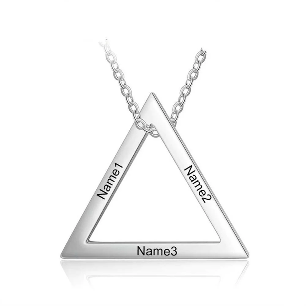 Couples Custom Necklace Stainless Steel Triangle Pendant Personalized Carved Name Necklace Jewelry Gift For Home Customization
Couples Custom Necklace Stainless Steel Triangle Pendant Personalized Carved Name Necklace Jewelry Gift For Home Customization